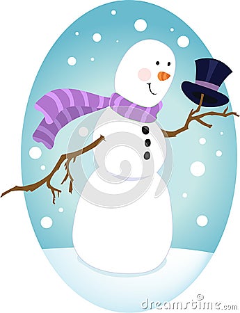 Dapper Snowman Vector Illustration