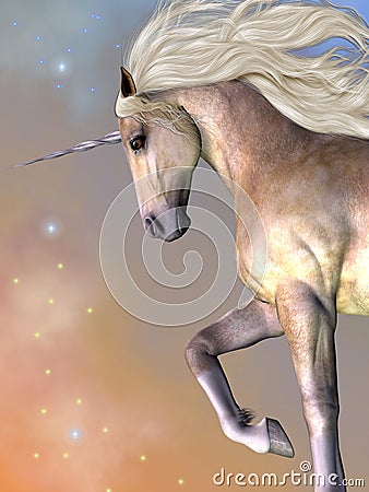 Dapple Buttermilk Unicorn Stock Photo