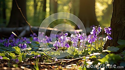 dappled wood violet Cartoon Illustration