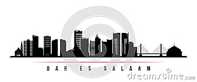 Dar es Salaam skyline horizontal banner. Vector Illustration