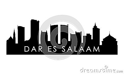 Dar es Salaam skyline silhouette. Vector Illustration