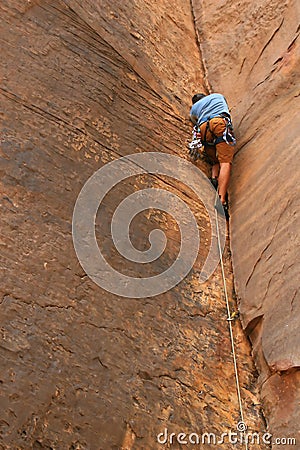 Dare Devil Rock Climber Stock Photo