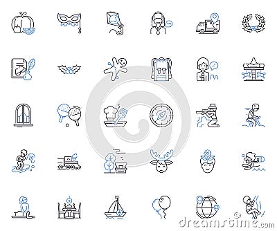 Dare line icons collection. Bravery, Courage, Adventure, Thrill, Boldness, Challenge, Risk vector and linear Vector Illustration