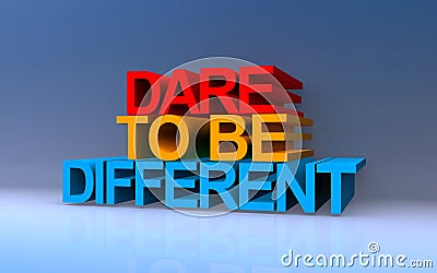dare to be different on blue Stock Photo