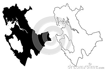 Darien Province Republic of Panama, Provinces of Panama map vector illustration, scribble sketch Darien map Vector Illustration