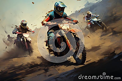 Daring Moto racing racer. Generate Ai Stock Photo