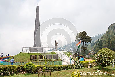 Batasia Loop on Darjeeling Himalayan Railway in Darjeeling, West Bengal, India. Editorial Stock Photo