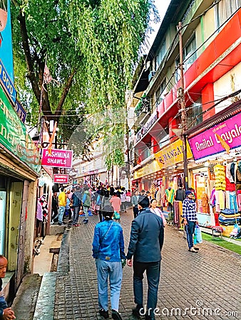 Darjeeling, West bengal, india, people walking in the streets of darjeeling mall road Editorial Stock Photo