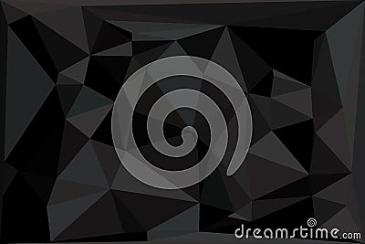 Dark abstract geometric polygonal background featuring a variety of sharp triangular shapes in shades of black and grey, creating Stock Photo