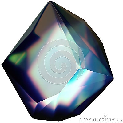Dark Atmosphere Gem Ore-like Power Stone Transparent, Cloudy Isolated Elegant Modern 3D Rendering Abstract Background Cartoon Illustration