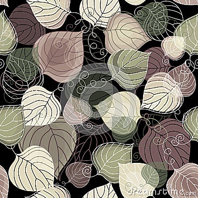 Dark autumn seamless pattern Vector Illustration