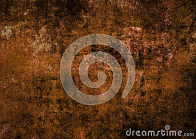 Dark Autumn Wall Texture Brown Abstract Grunge Ruined Scratched Texture Background Stock Photo