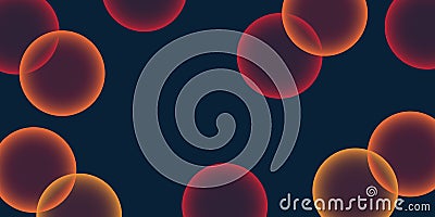 Dark Background, Header or Banner Design with Large Red, Orange and Brown Bubbles Pattern Vector Illustration