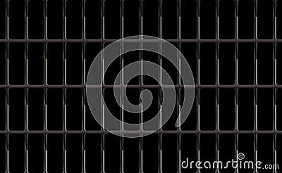 Dark background prison iron interior. Black jail cell modern with bar. Banner vector detailed illustration metal lattice. Vector Illustration