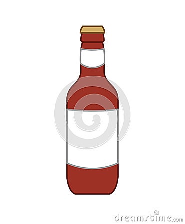 Dark beer bottle isolated. Alcohol Vector illustration Vector Illustration