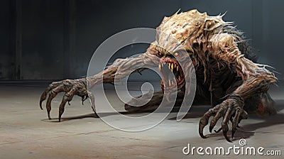 Explosive Wildlife: Monster Creature In Death Strike Pose Stock Photo