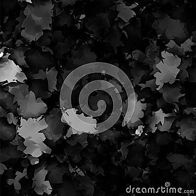 Dark black and white watercolor texture. Vector Illustration