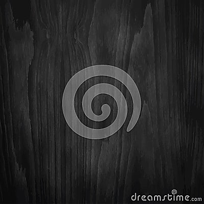 Dark Black Wood Texture. Vector Illustration