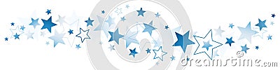 Dark Blue Big And Little Stars Vector Illustration