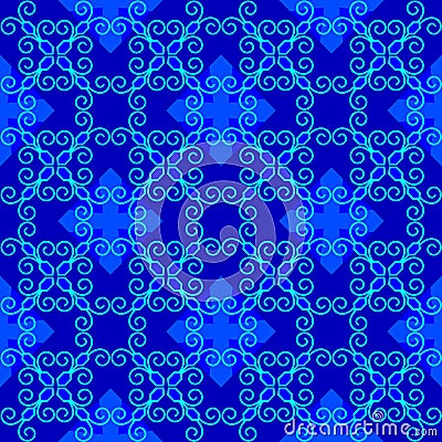 Dark blue delicate pattern Cartoon Illustration