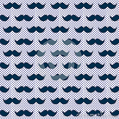 Blue wiskers moustache seamless texture Stock Photo