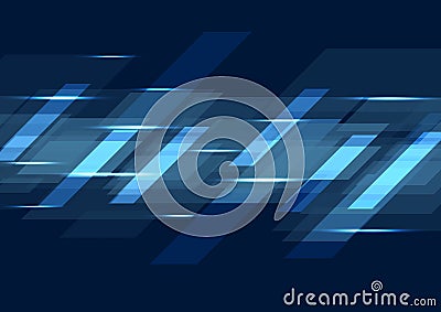 Dark blue glowing tech geometric background Vector Illustration