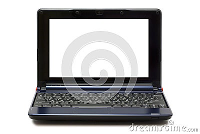 Dark blue laptop Stock Photo