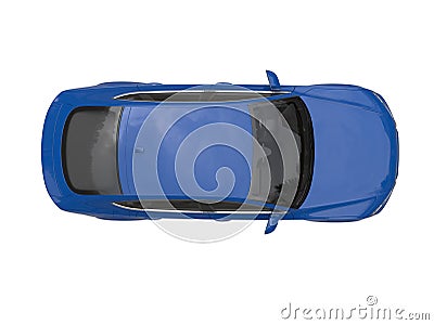 Dark blue modern generic business car - top view Stock Photo