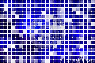 Dark blue occasional opacity mosaic over white Vector Illustration