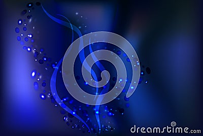 Dark blue shiny sparkles background Vector Illustration