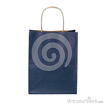 Dark blue shopping bag Stock Photo