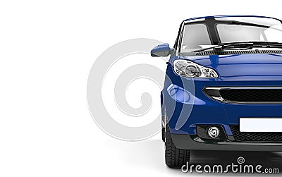 Dark Blue Small Car Stock Photo