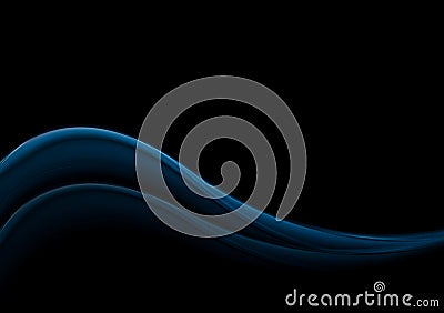 Dark blue smooth waves Vector Illustration