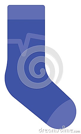 Dark blue sock, icon Vector Illustration