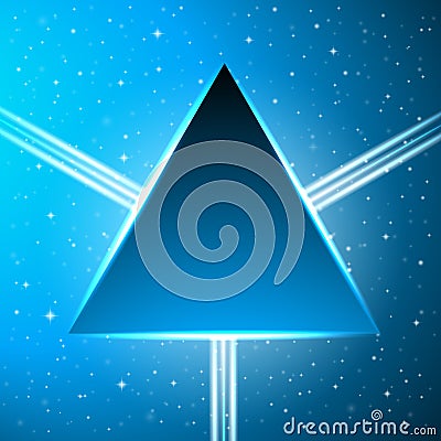 Dark blue triangle on an abstract cosmic background Vector Illustration