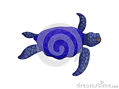 Dark blue turtle. Vector illustration on white background. Vector Illustration