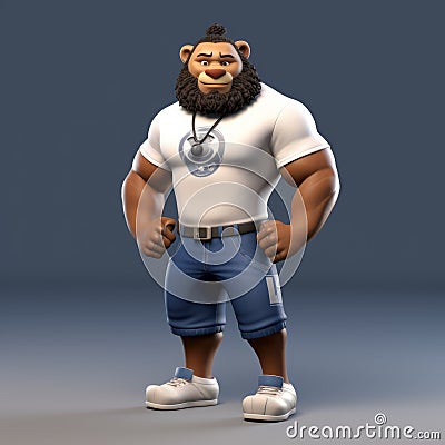 Dark Blue And White Bear Concept For Mobile Game Kings Cartoon Illustration