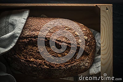 Dark bread fresh baked Stock Photo