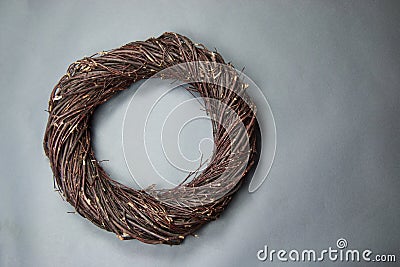 Dark Brown Bird Nest Fantasy Background Photo Prop Isolated on g Stock Photo