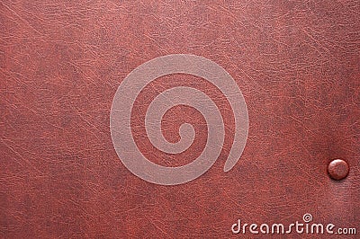 Dark brown faux leather with one button. Sound studio upholstery Stock Photo