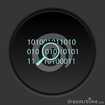 Dark button icon Algorithm search code. Button banner round badge interface for application illustration Cartoon Illustration