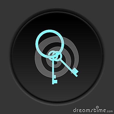 Dark button icon Keys. Button banner round badge interface for application illustration Cartoon Illustration