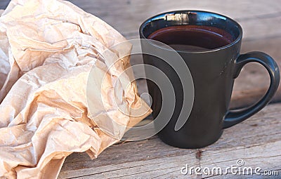 Dark can with tea Stock Photo