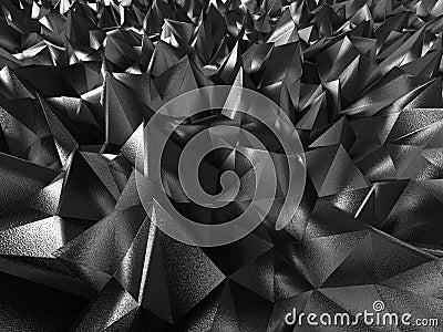 Dark chaotic low poly metallic background Cartoon Illustration