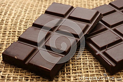 Dark chocolate bars Stock Photo
