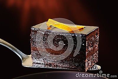 Dark chocolate cake Stock Photo