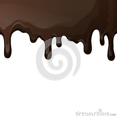 Dark chocolate drips background Vector Illustration