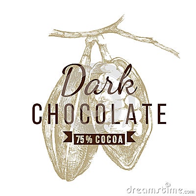 Dark chocolate logo template Vector Illustration