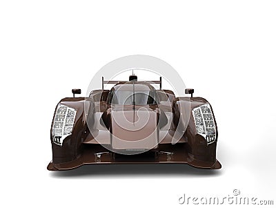 Dark chocolate modern super race car - front view Stock Photo