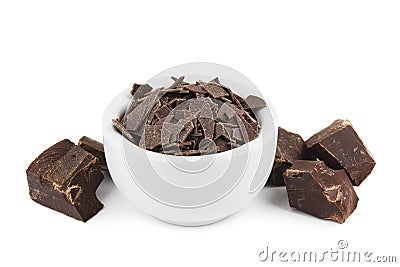 Dark chocolate shavings Stock Photo